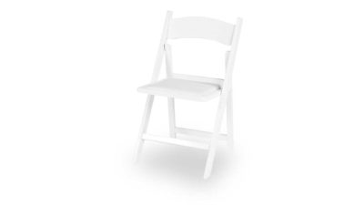 cadira tapissada blanca plegable