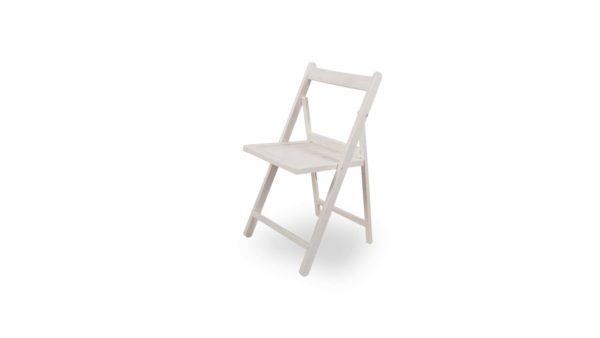 Cadira blanca de fusta plegable de lloguer