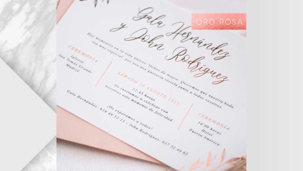ramalaire wedding planner servei de casament venda de productes invitacions or rosa 1
