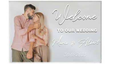 ramalaire wedding planner venda de productes cartell personalitzat de benvinguda casament mostra